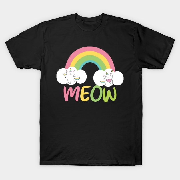 Meow rainbow cat, catcorn T-Shirt by ArtMaRiSs